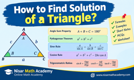 How to find solution of a triangle using formulas, examples, and trigonometric rules